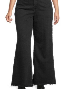 Good American Wide Leg Flare Jeans – Size 28 – Good Condition 🖤